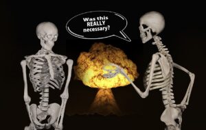 skeletons, atomic bomb, nuclear weapons, explosion, mushroom, mushroom cloud, nuclear powers, usa, north korea, fear, war, destruction, threat, radioactive, radioactivity, abstract